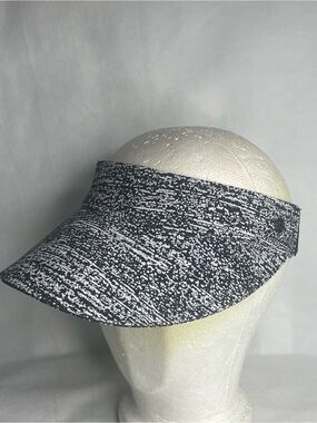 Lululemon Fast Paced Active Visor Womens Adjustable Black Crinkle Dust Splatter